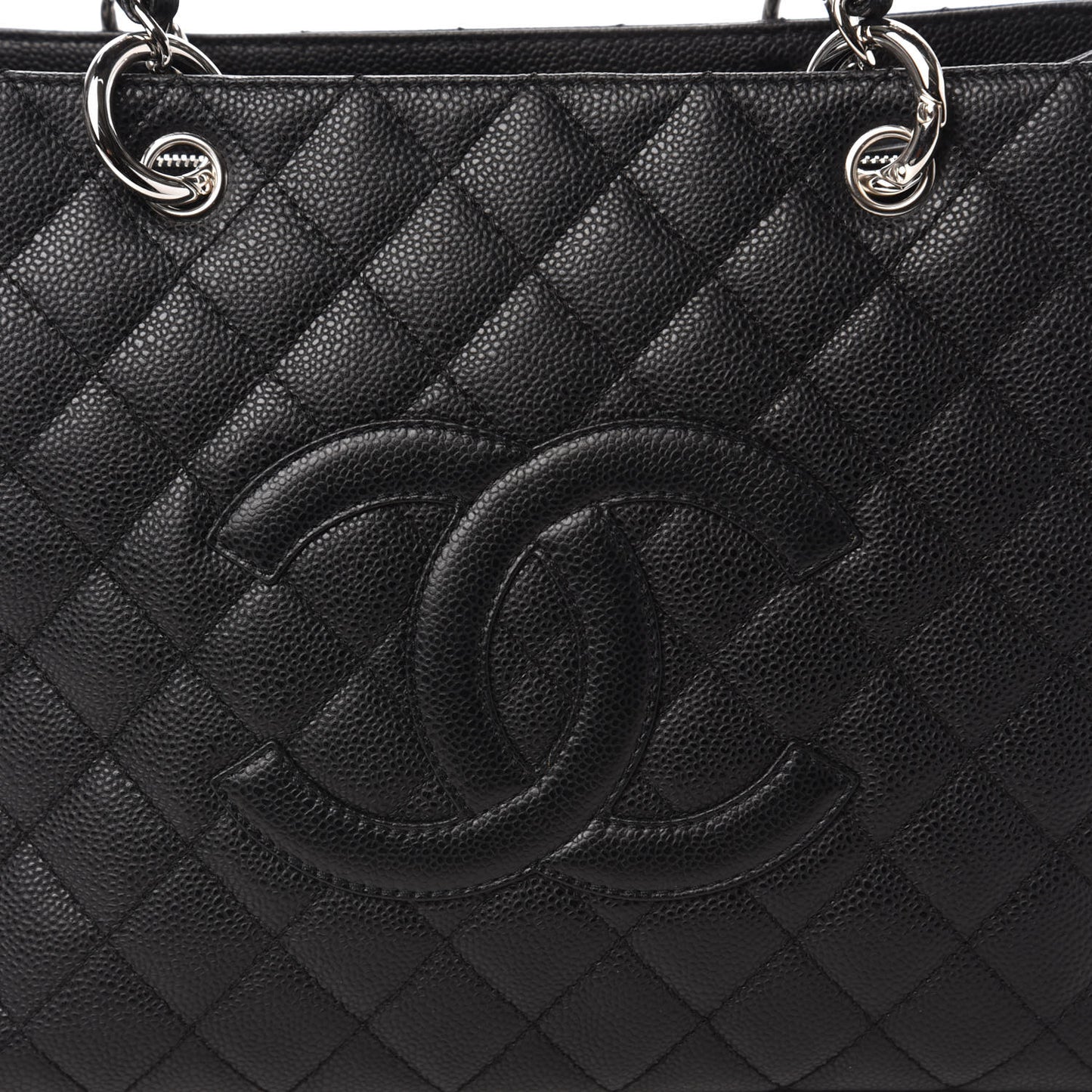 Caviar Quilted Grand Shopping Tote GST Black
