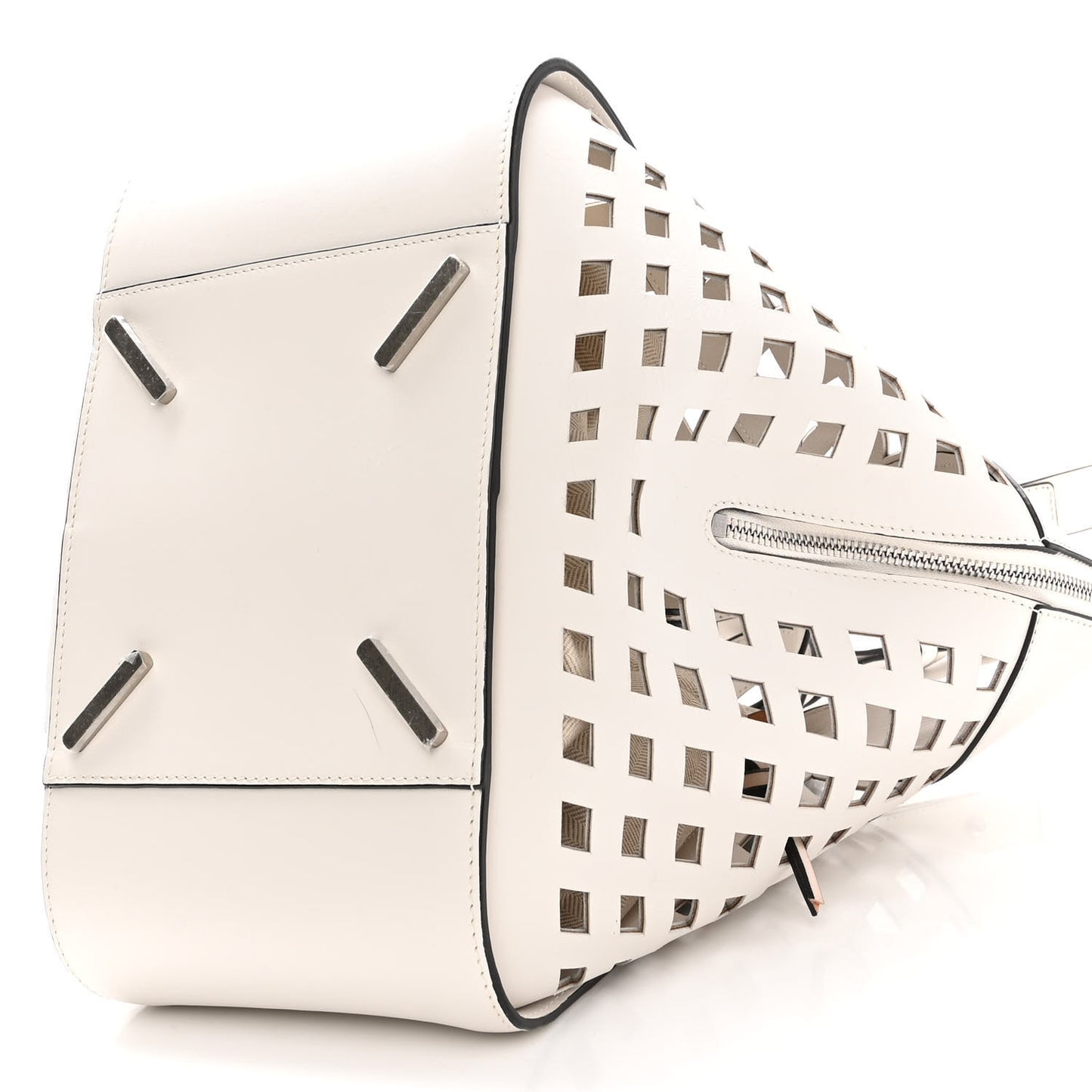 Calfskin Medium Tulip Hammock Shoulder Bag White