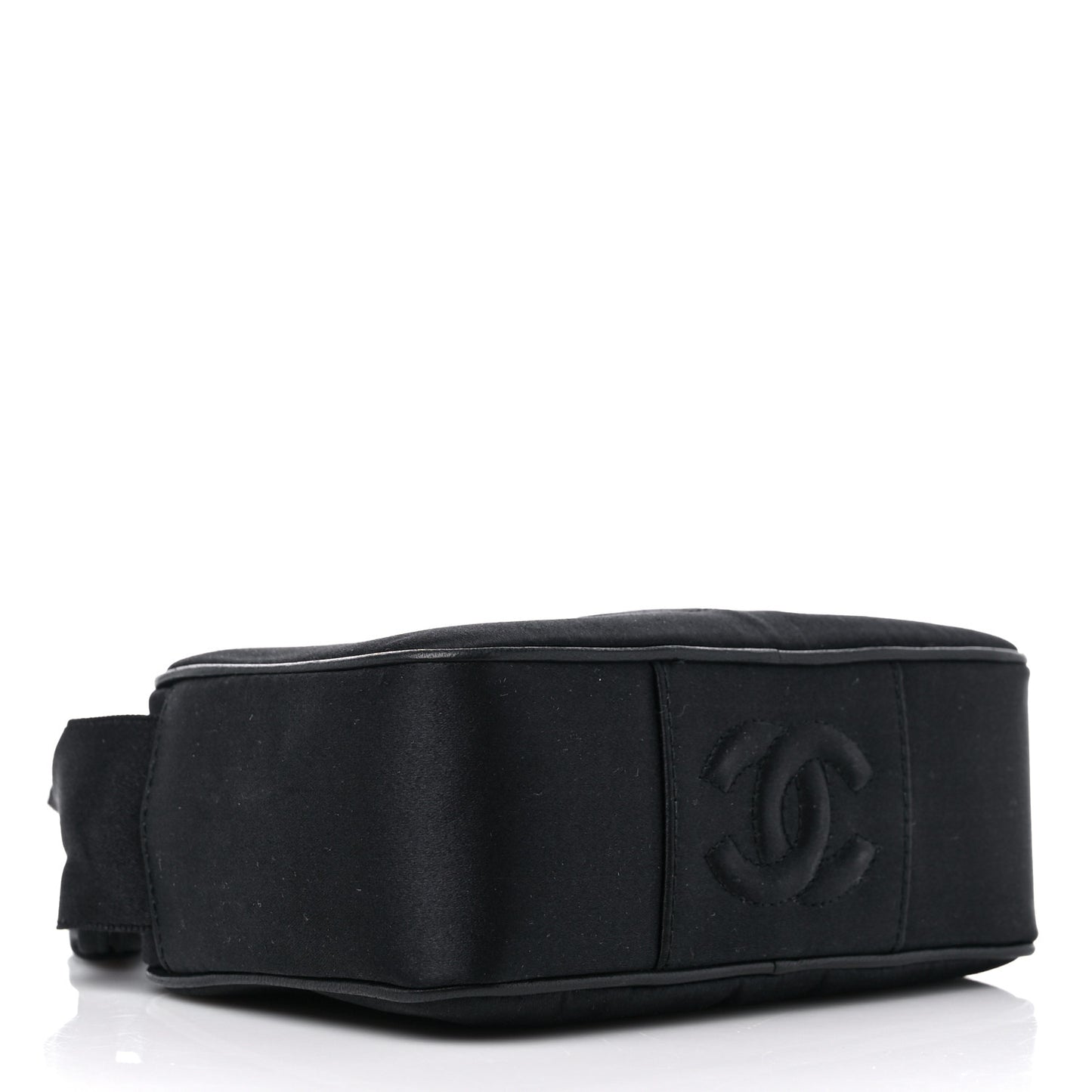 Satin Quilted Camellia Camera Case Black
