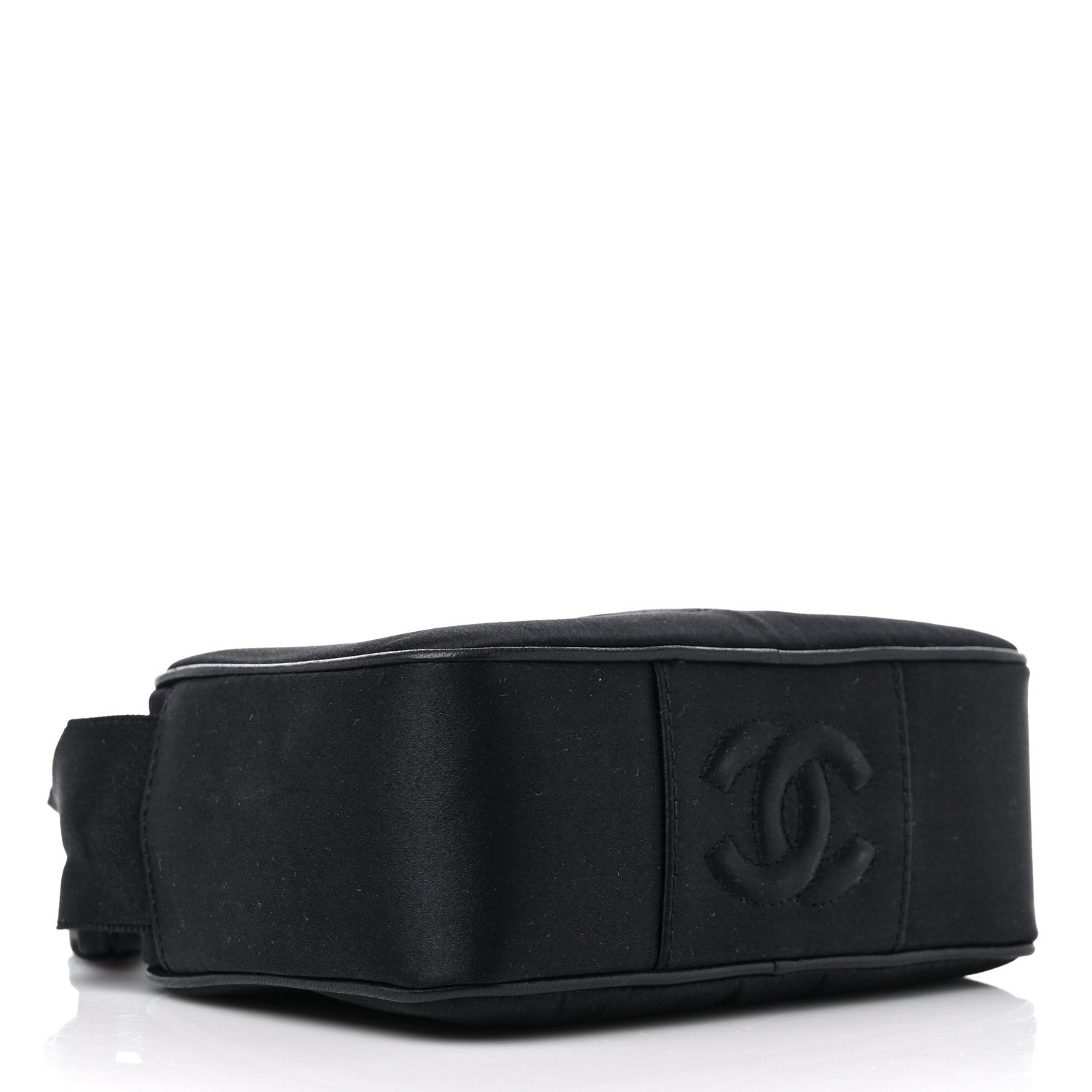 Chanel Satin Quilted Camellia Camera Case Black 4 of 12