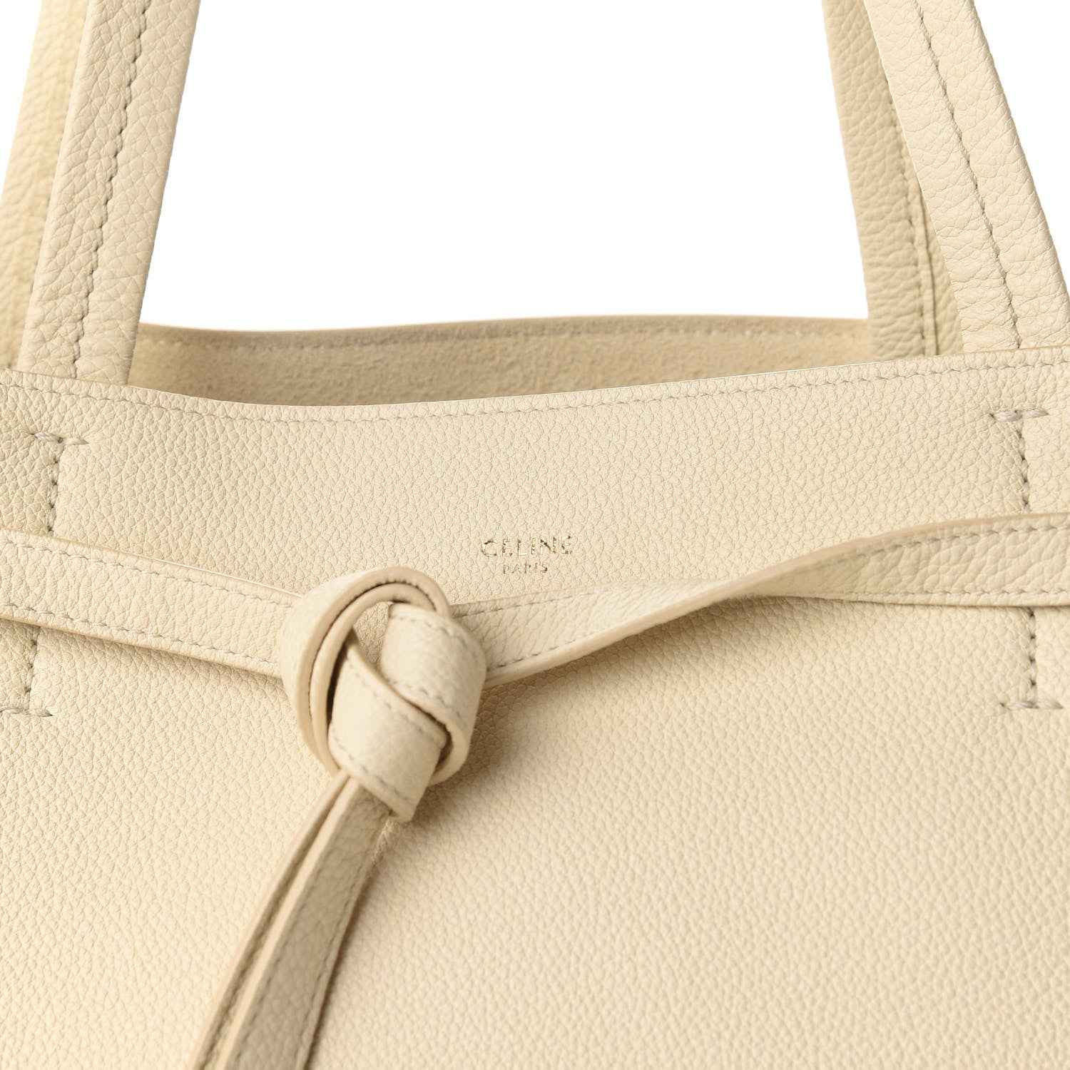 Celine Soft Grained Calfskin Small Belt Cabas Phantom Chalk 9 of 9