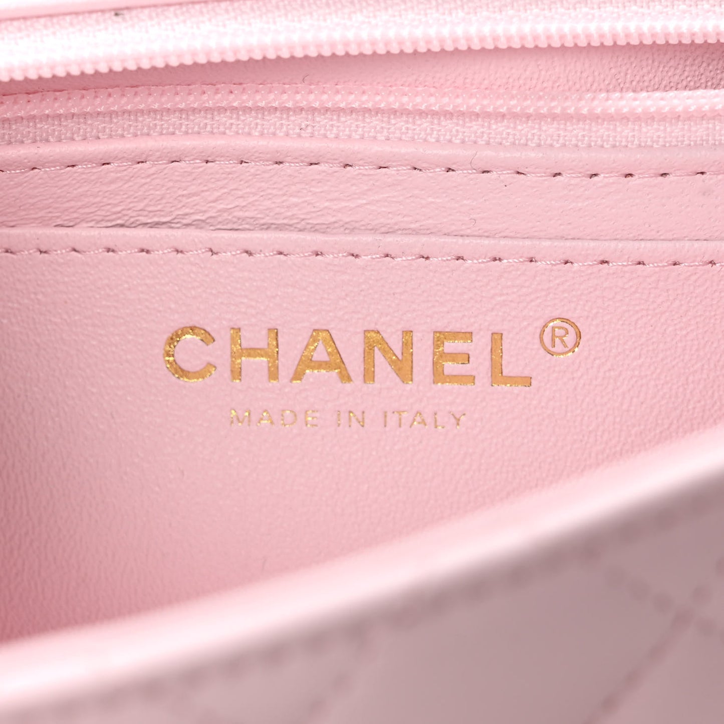 Lambskin Quilted Mini Top Handle Rectangular Flap Light Pink