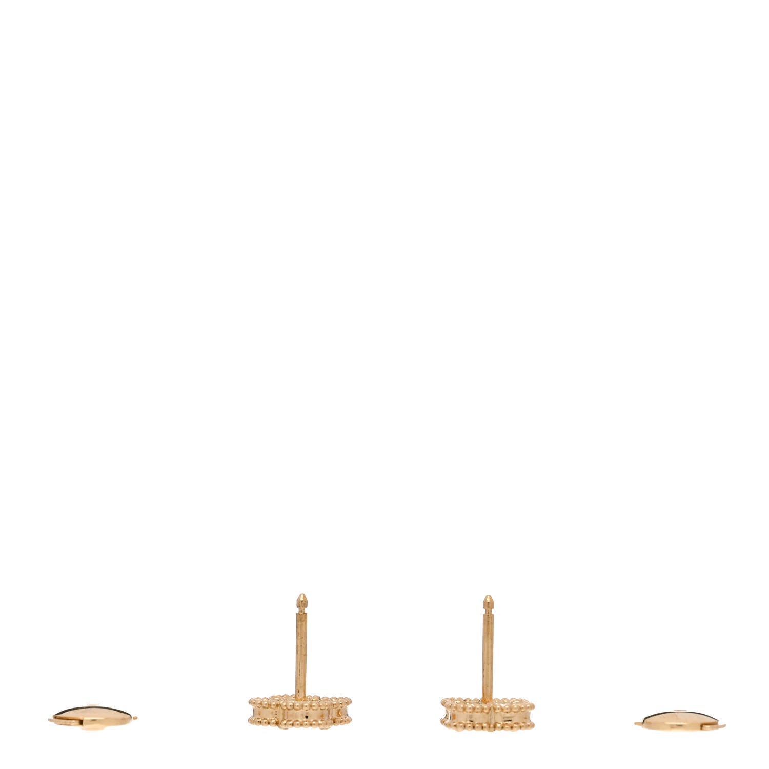 Van Cleef & Arpels 18K Yellow Gold Mother of Pearl Sweet Alhambra Earrings 3 of 4