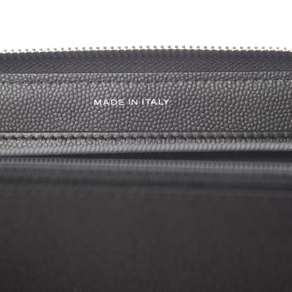 Chanel Caviar Camellia Embossed Large Gusset Zip Around Wallet Black 7 of 8