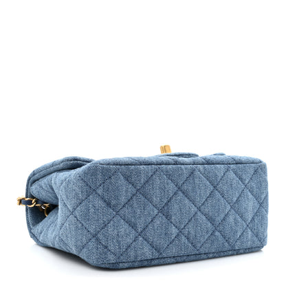 Chanel Denim Quilted Mini Pearl Crush Flap Blue 4 of 9