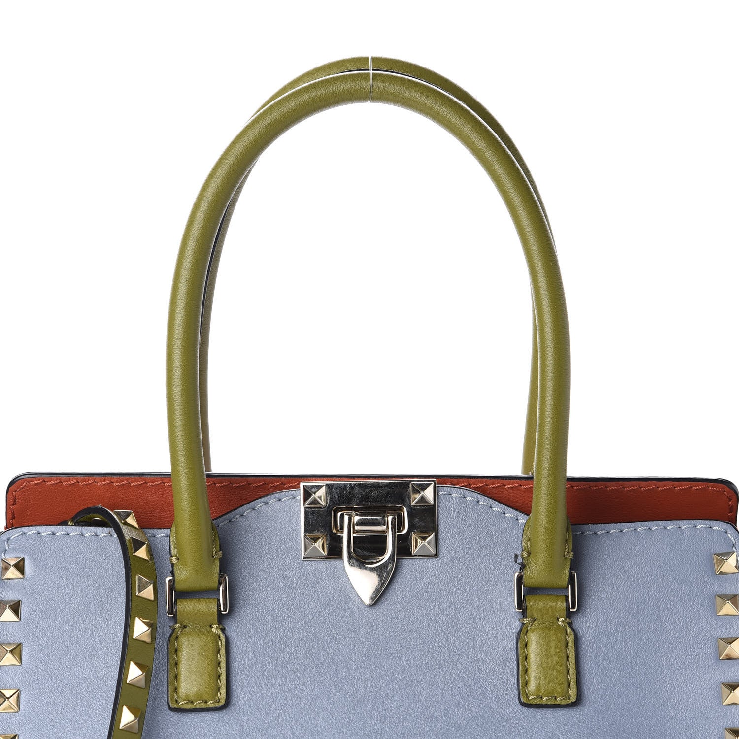 Valentino Garavani Vitello Colorblock Rockstud Double Handle Tote Multicolor 13 of 13