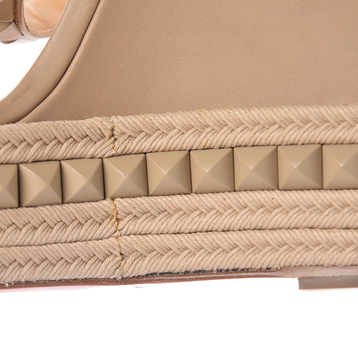 Christian Louboutin Calfskin Rope Cataclou 140 Wedge Sandals 40 Nude 15 of 21