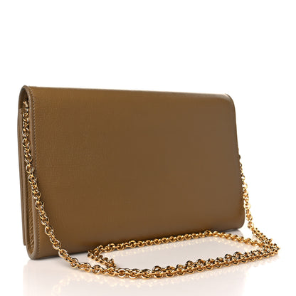 Saint Laurent Calfskin Belle de Jour Chain Clutch Beige 2 of 7