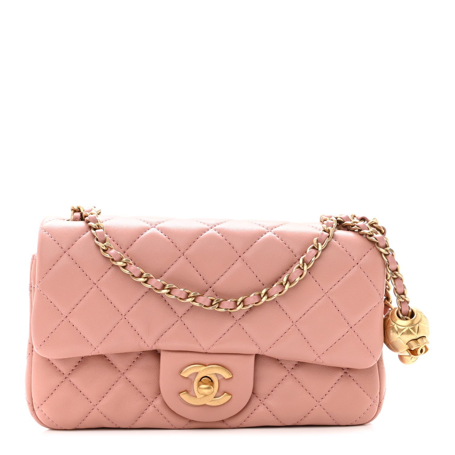 Chanel Lambskin Quilted Mini Rectangular Pearl Crush Flap Dark Pink 1 of 10