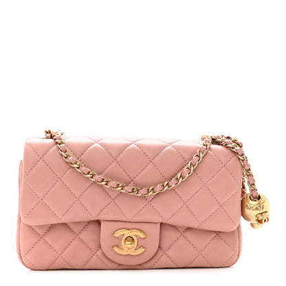 Chanel Lambskin Quilted Mini Rectangular Pearl Crush Flap Dark Pink 1 of 10