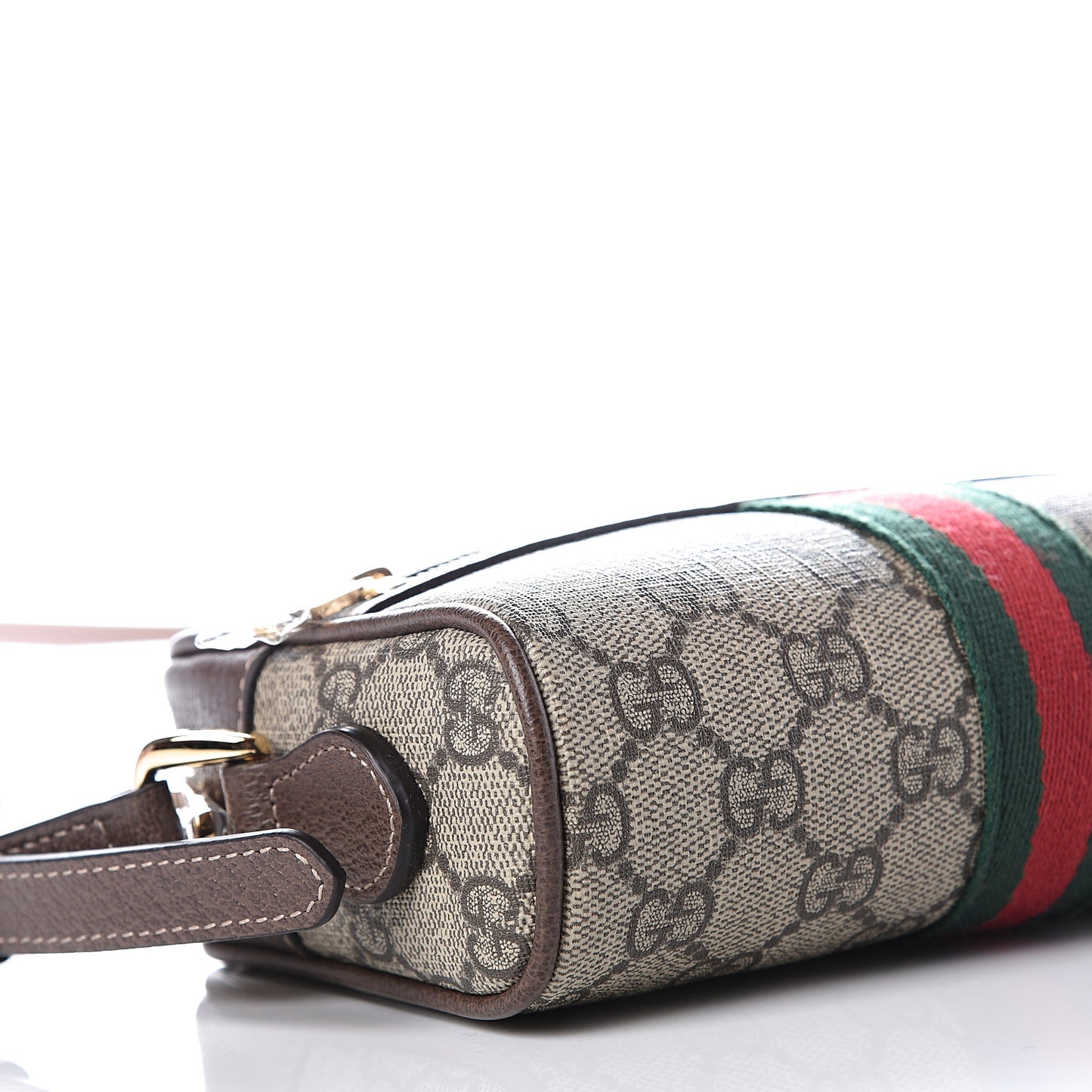 GG Supreme Monogram Web Mini Ophidia Shoulder Bag Brown