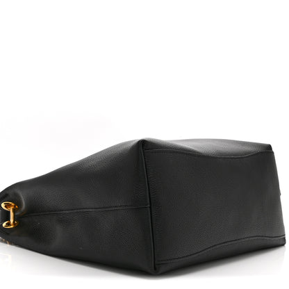 Prada Vitello Phenix Embossed Logo Hobo Black 9 of 10