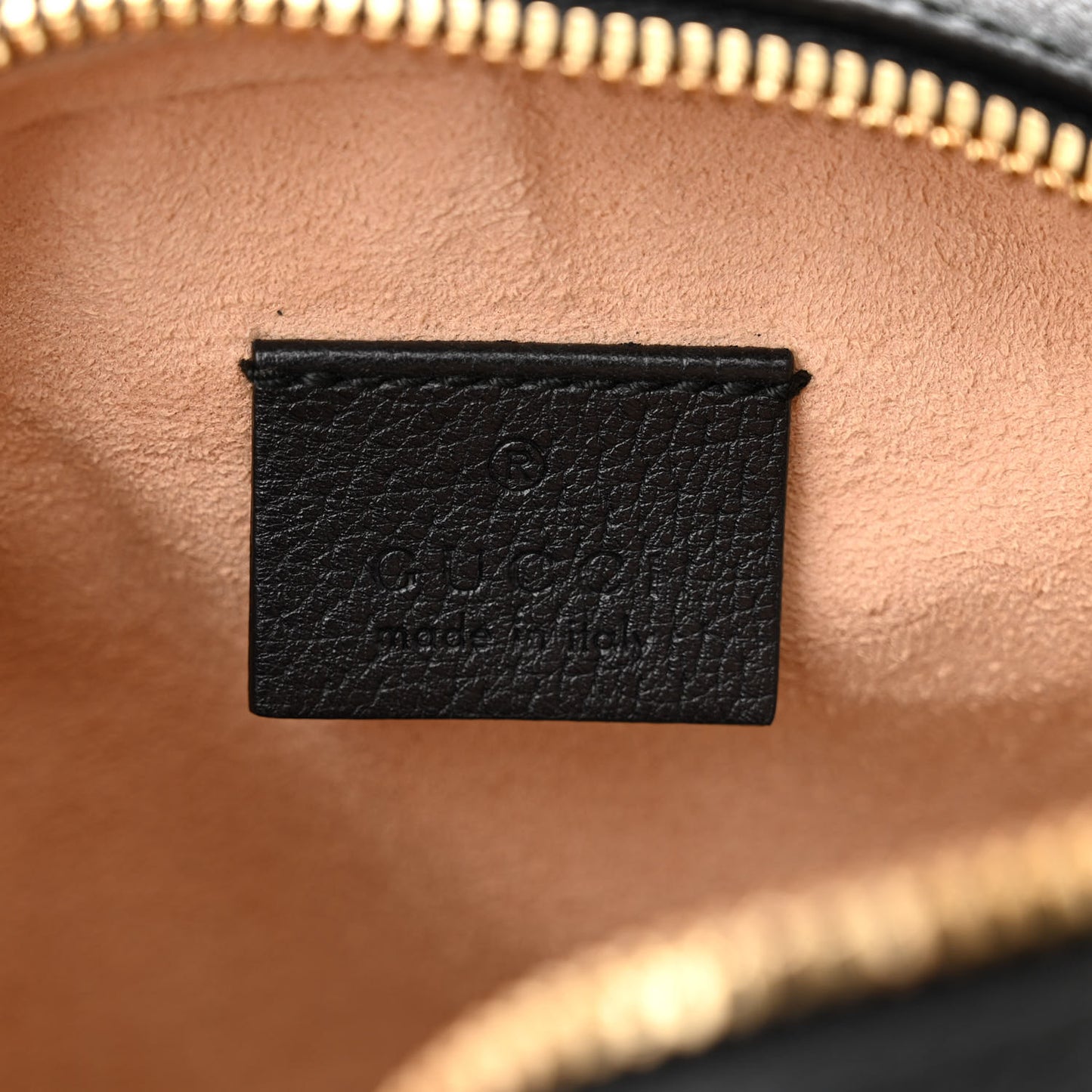 Grained Calfskin Web Mini Ophidia Round Shoulder Bag Black