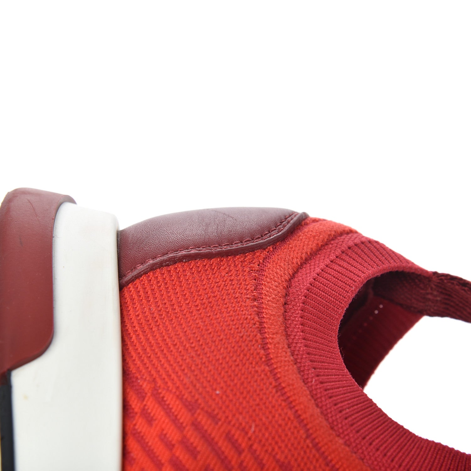 Hermes Knit Goatskin Womens Addict Sneakers 36 Rouge Bali 16 of 18