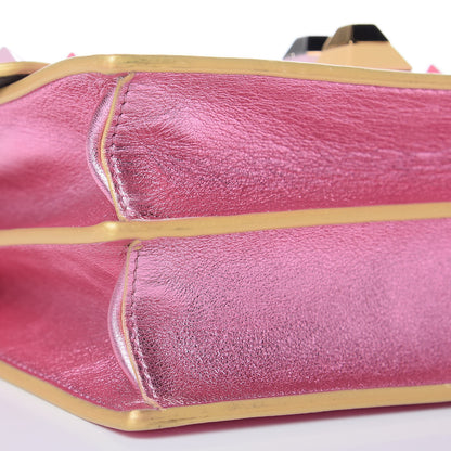 Fendi Vitello Catalan Mirror Scalloped Multi Studded Small Kan I Shoulder Bag Fuxia Chiaro 12 of 13