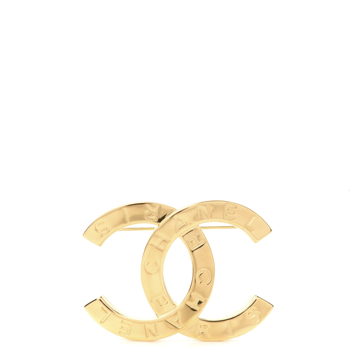 Chanel Metal Paris Button CC Large Brooch Gold 1 of 4