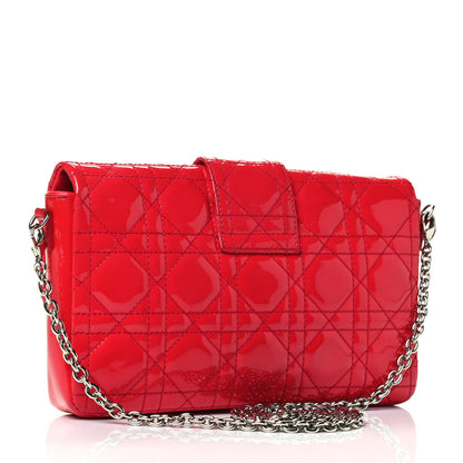 Christian Dior Patent Cannage New Lock Pouch Red 2 of 4