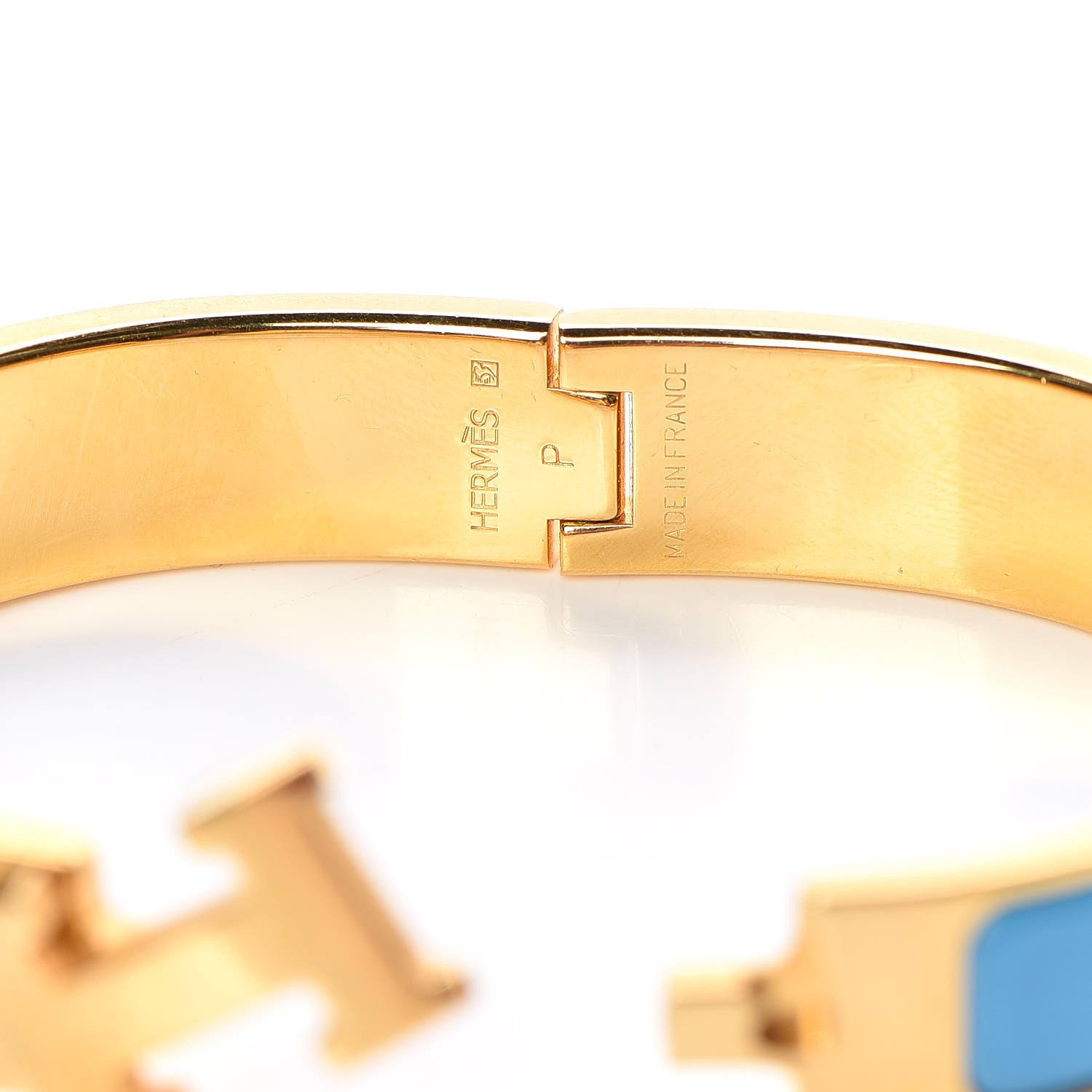 Hermes Enamel Narrow Clic Clac H Bracelet PM Turquoise 5 of 6