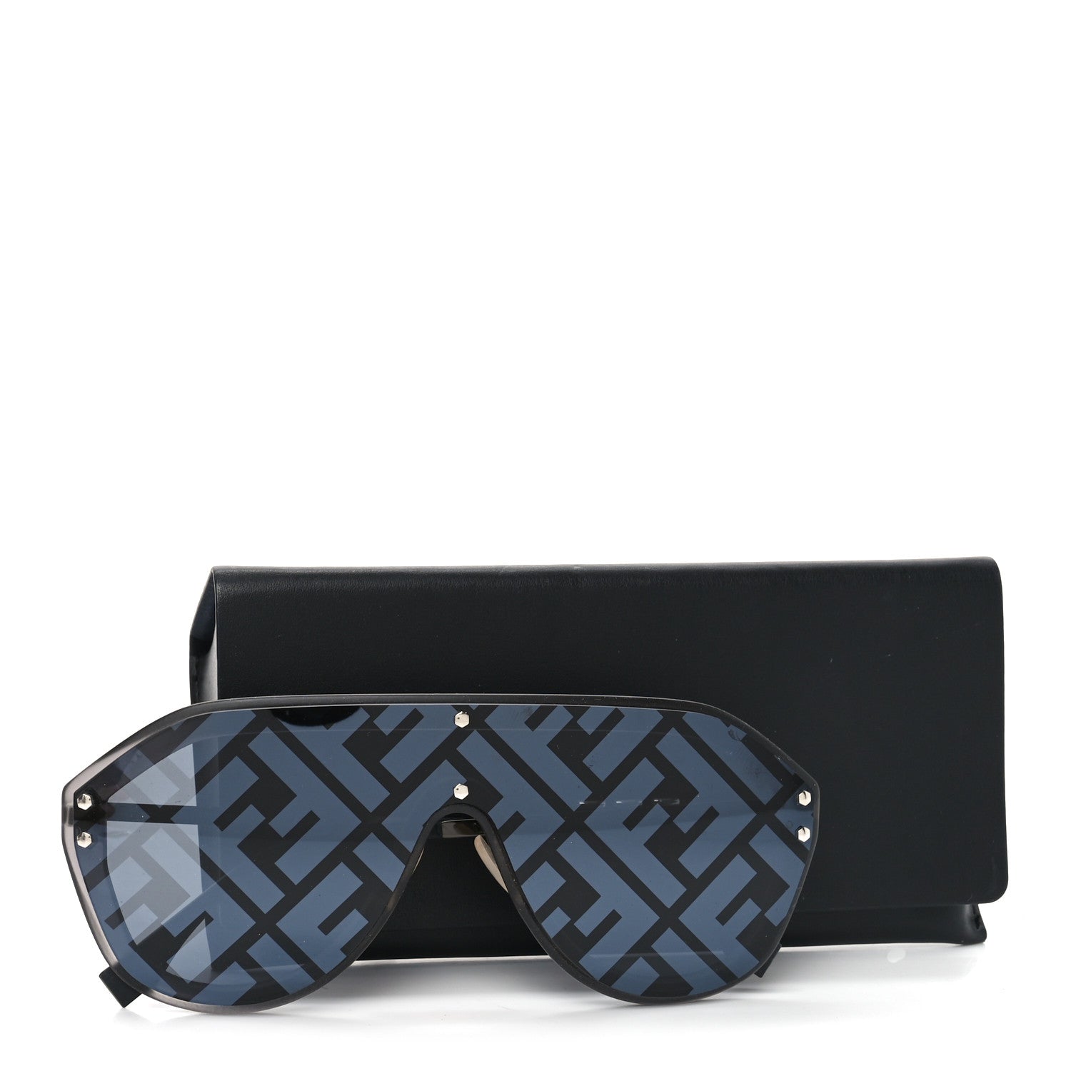 Fendi Rubber FF Fabulous Shield Sunglasses FF M0039/G/S Black 7 of 7