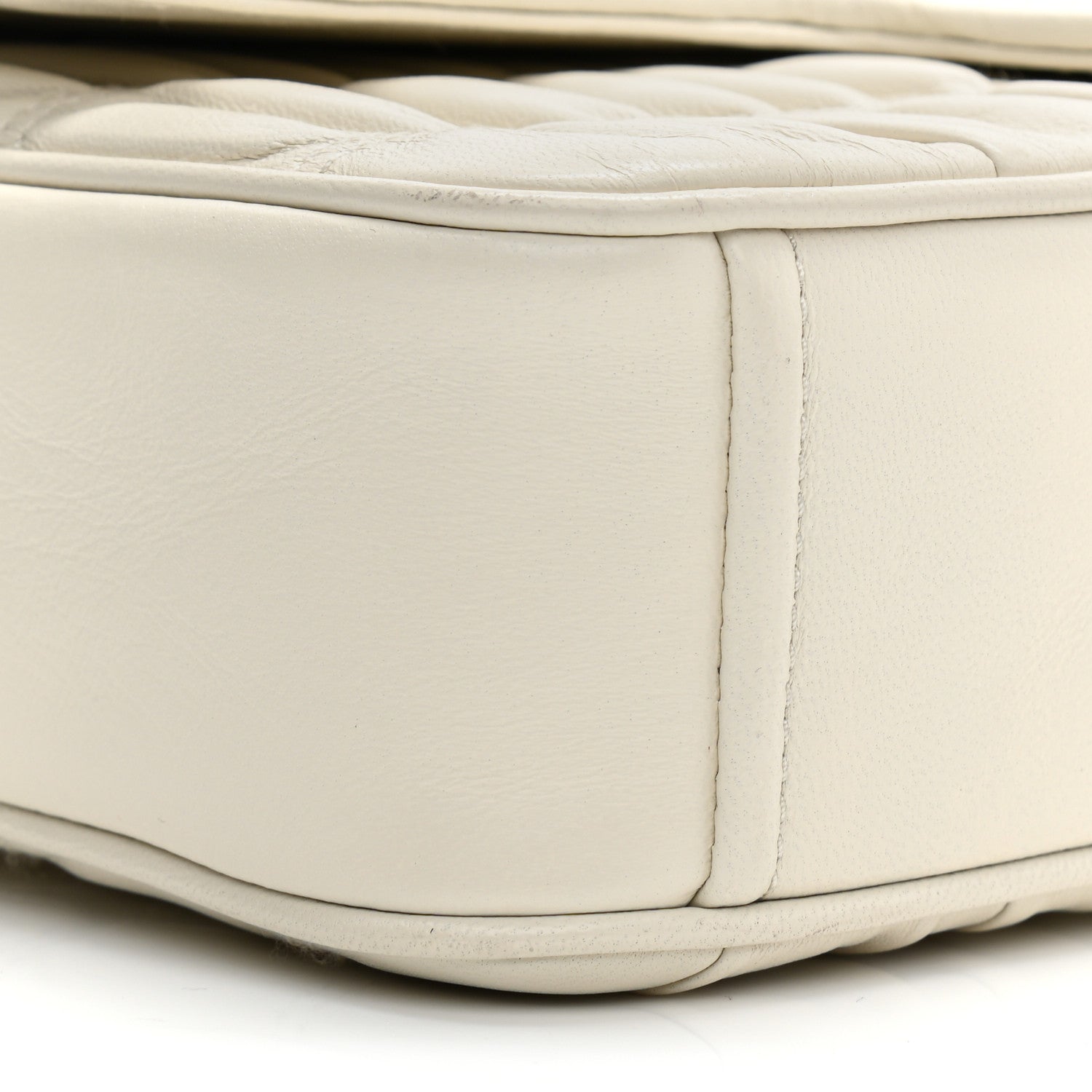 Prada Nappa Gaufre Medium Chain Flap Shoulder Bag White 8 of 11
