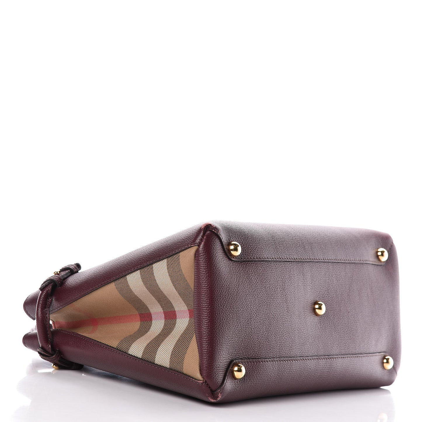 Grainy Calfskin House Check Medium Banner Tote Mahogany Red