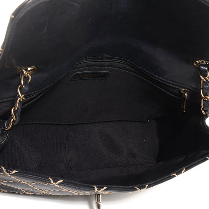 Chanel Calfskin Wild Stitch Jumbo Flap Black 5 of 8