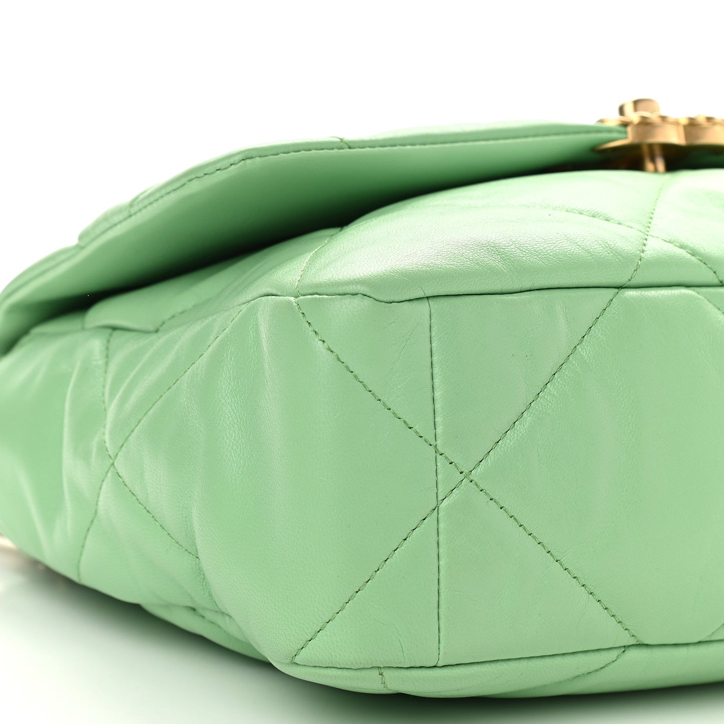 Lambskin Quilted Large Chanel 19 Flap Light Green
