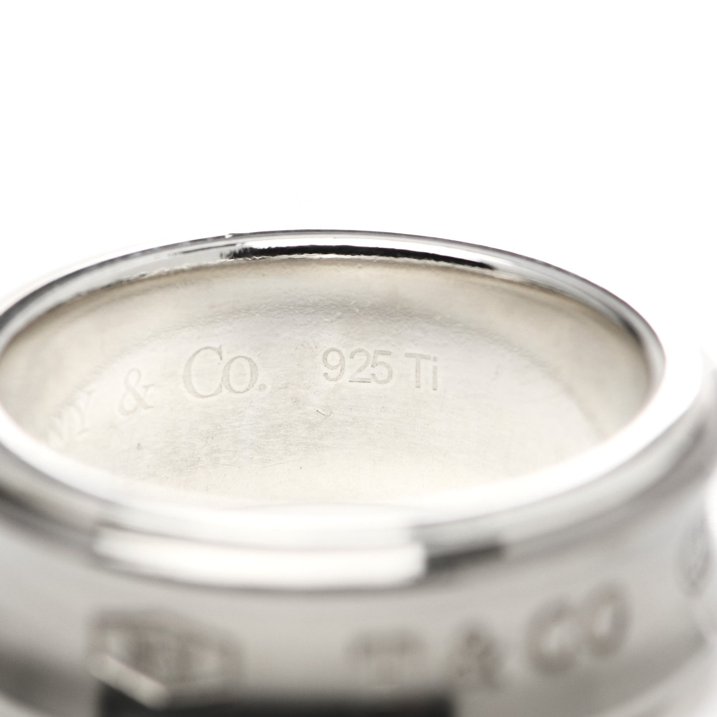 Sterling Silver Titanium 1837 Band Ring 55 7.25