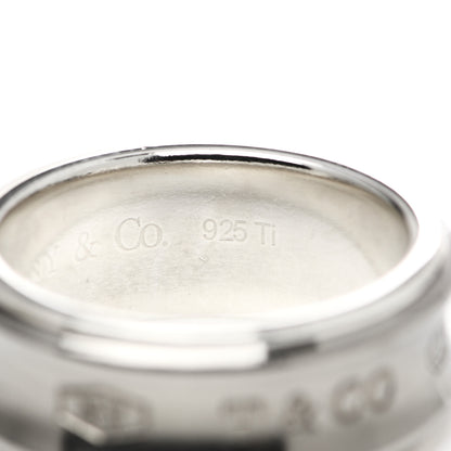 Tiffany Sterling Silver Titanium 1837 Band Ring 55 7.25 5 of 5