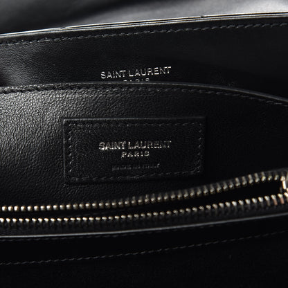Saint Laurent Calfskin Y Quilted Monogram Small Loulou Chain Satchel Black 7 of 9