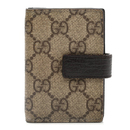 Gucci Monogram GG Plus Avel Card Holder Wallet Beige Ebony Cocoa 1 of 14