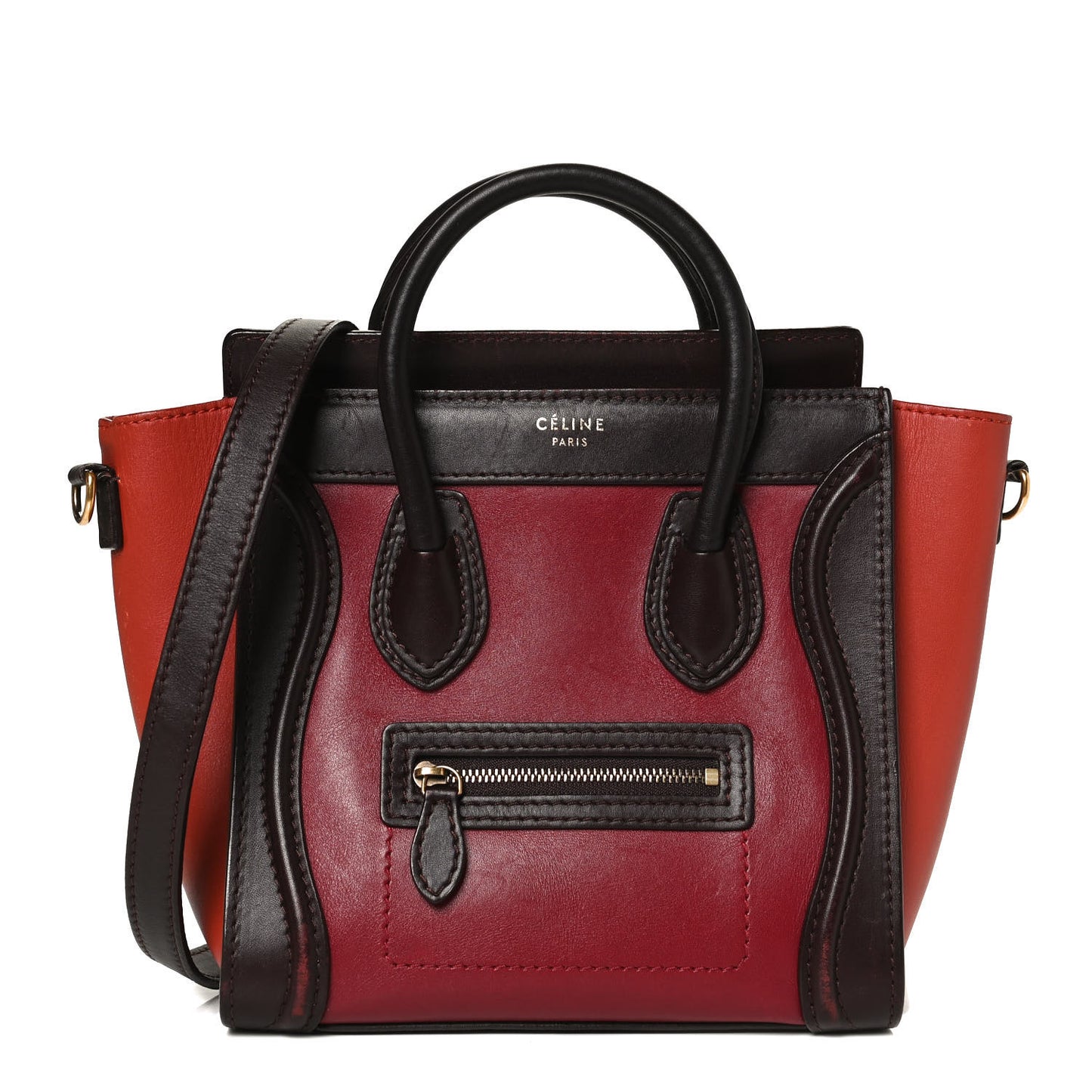 Satin Calfskin Nano Tri-Color Luggage Orchid