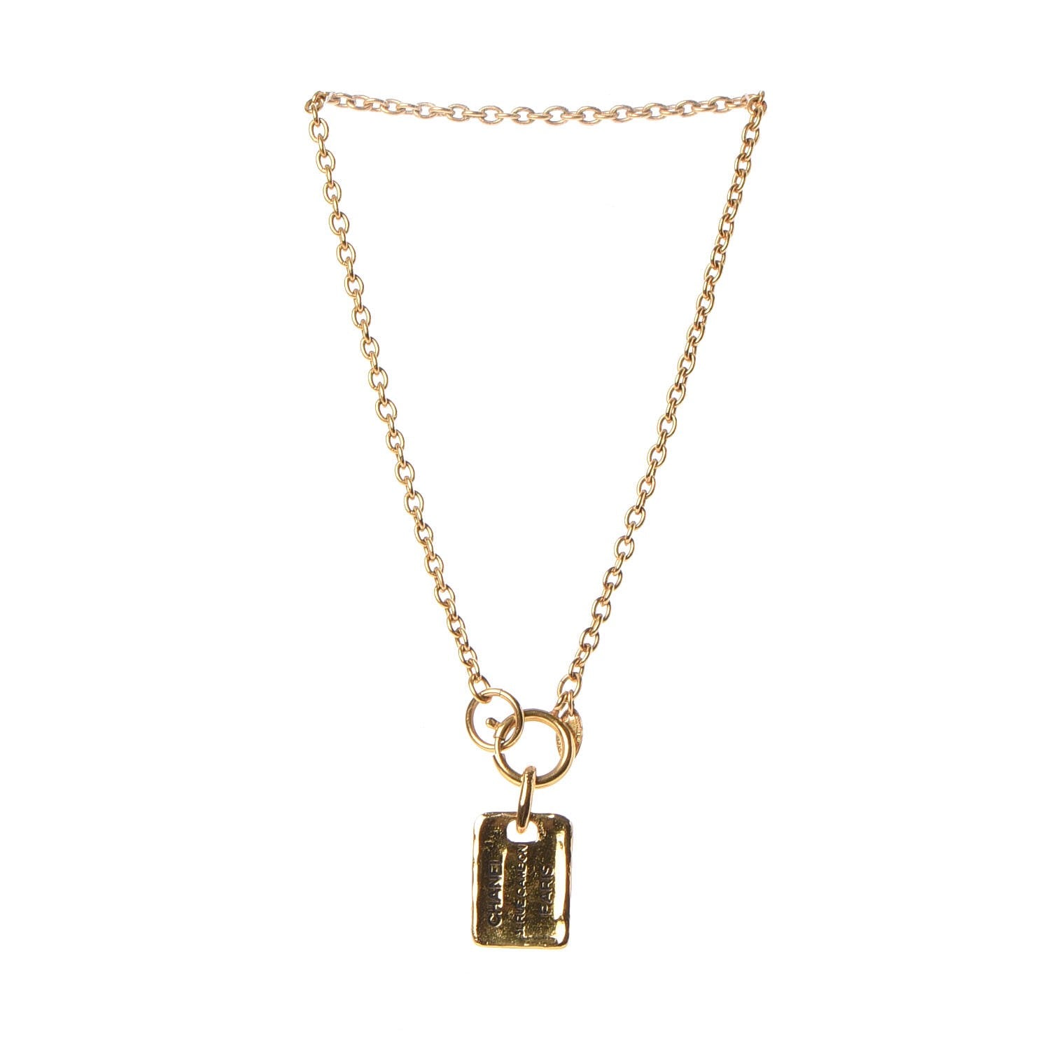 Chanel 31 Rue Cambon Tag Pendant Necklace Gold 3 of 7