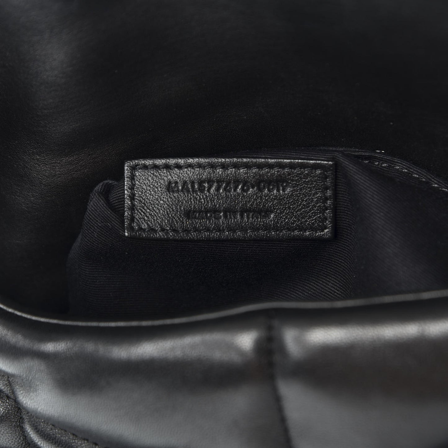 Lambskin Quilted Small Loulou Puffer Monogram Chain Satchel Black