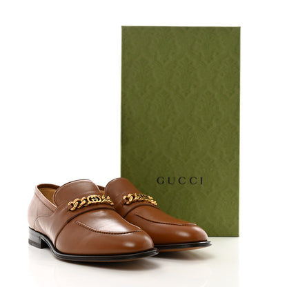 Gucci Supple Lambskin Mens Chain Interlocking G Loafers 9 Cuir 12 of 12