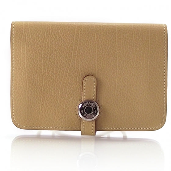 Hermes Evergrain Calfskin Dogon Wallet Biscuit 1 of 9