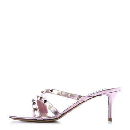 Valentino Garavani Metallic Nappa Rockstud 60mm Slide Sandals 38 Giacinto 1 of 10