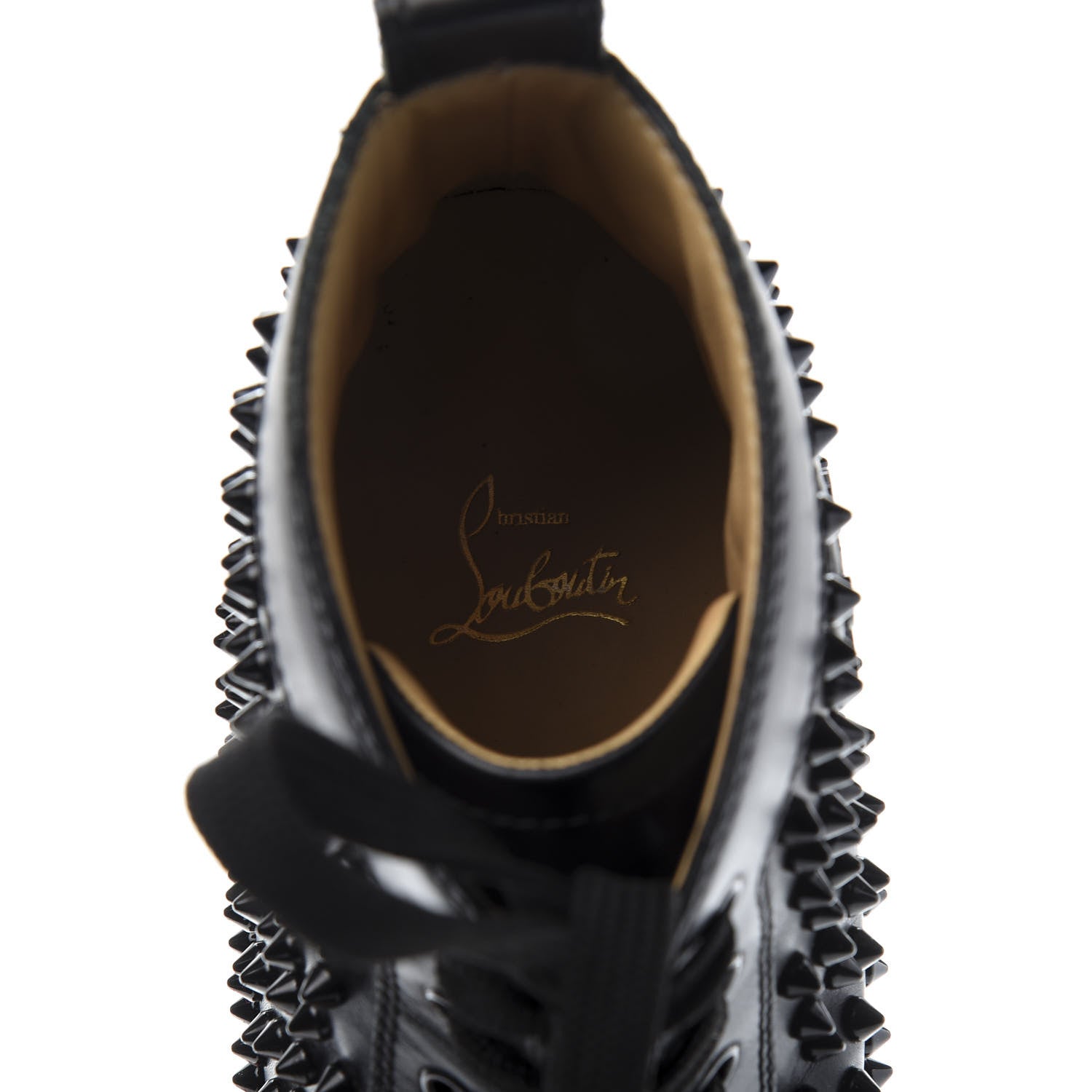 Christian Louboutin Calfskin Mens Louis Spikes Flat Sneakers 43 Black 6 of 8