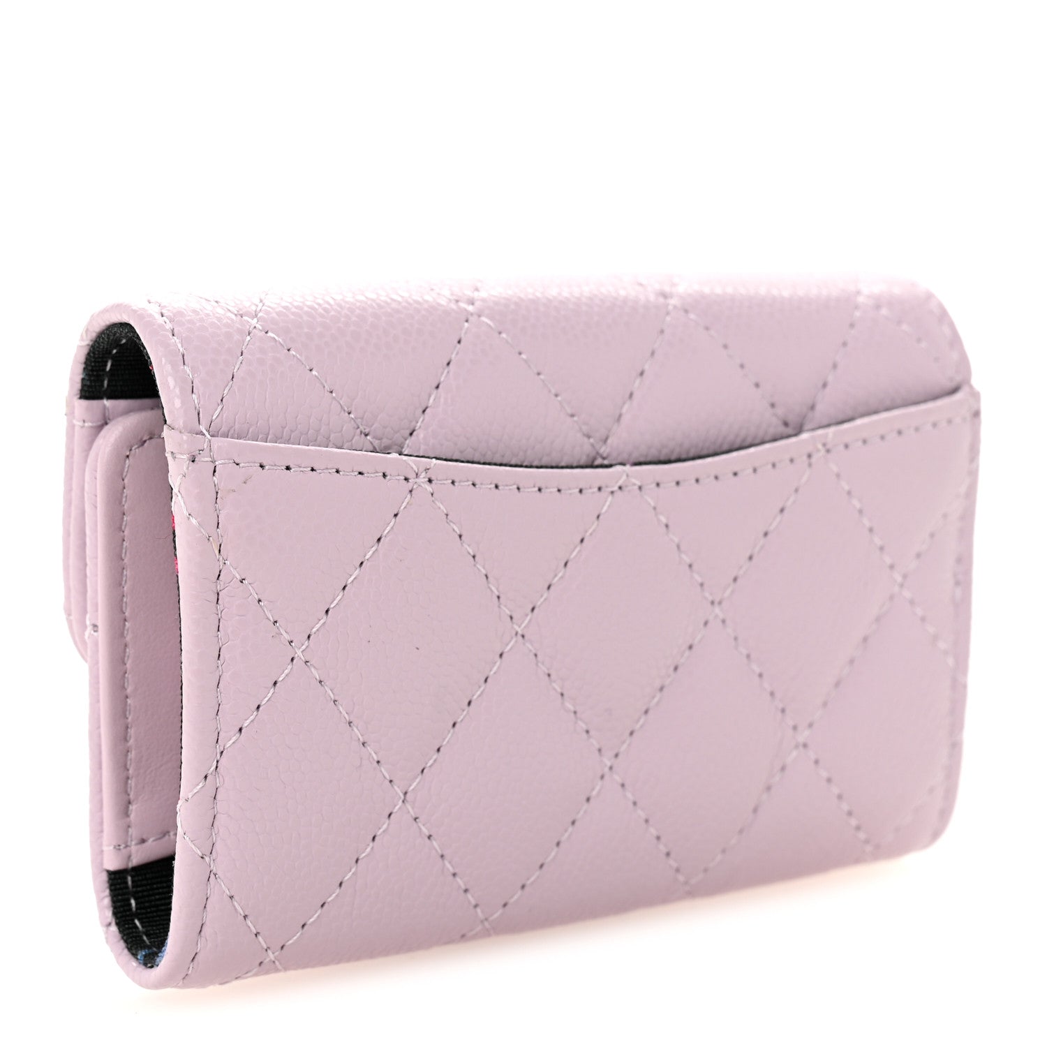 Chanel Caviar Quilted Classic 4 Key Holder Wallet Light Purple 3 of 9