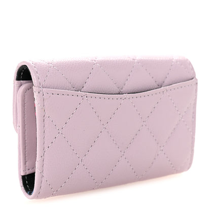 Chanel Caviar Quilted Classic 4 Key Holder Wallet Light Purple 3 of 9