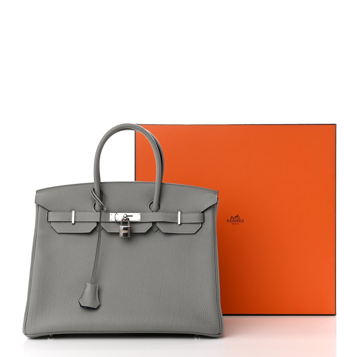 Hermes Togo Verso Birkin 35 Gris Mouette Bleu Agate 12 of 12