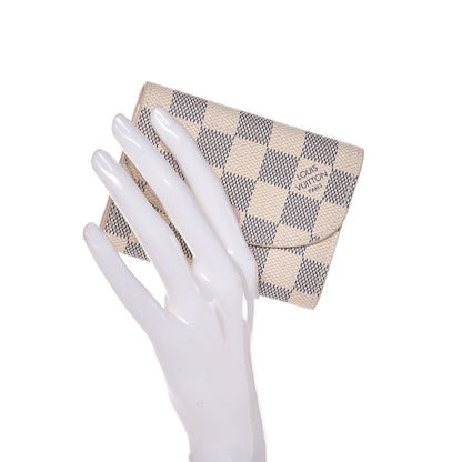 Louis Vuitton Damier Azur Rosalie Coin Purse Rose Ballerine 2 of 7