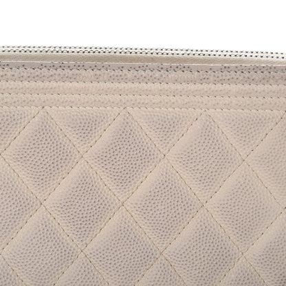 Chanel Caviar Quilted Small Boy Clutch With Chain Ivory 13 of 14