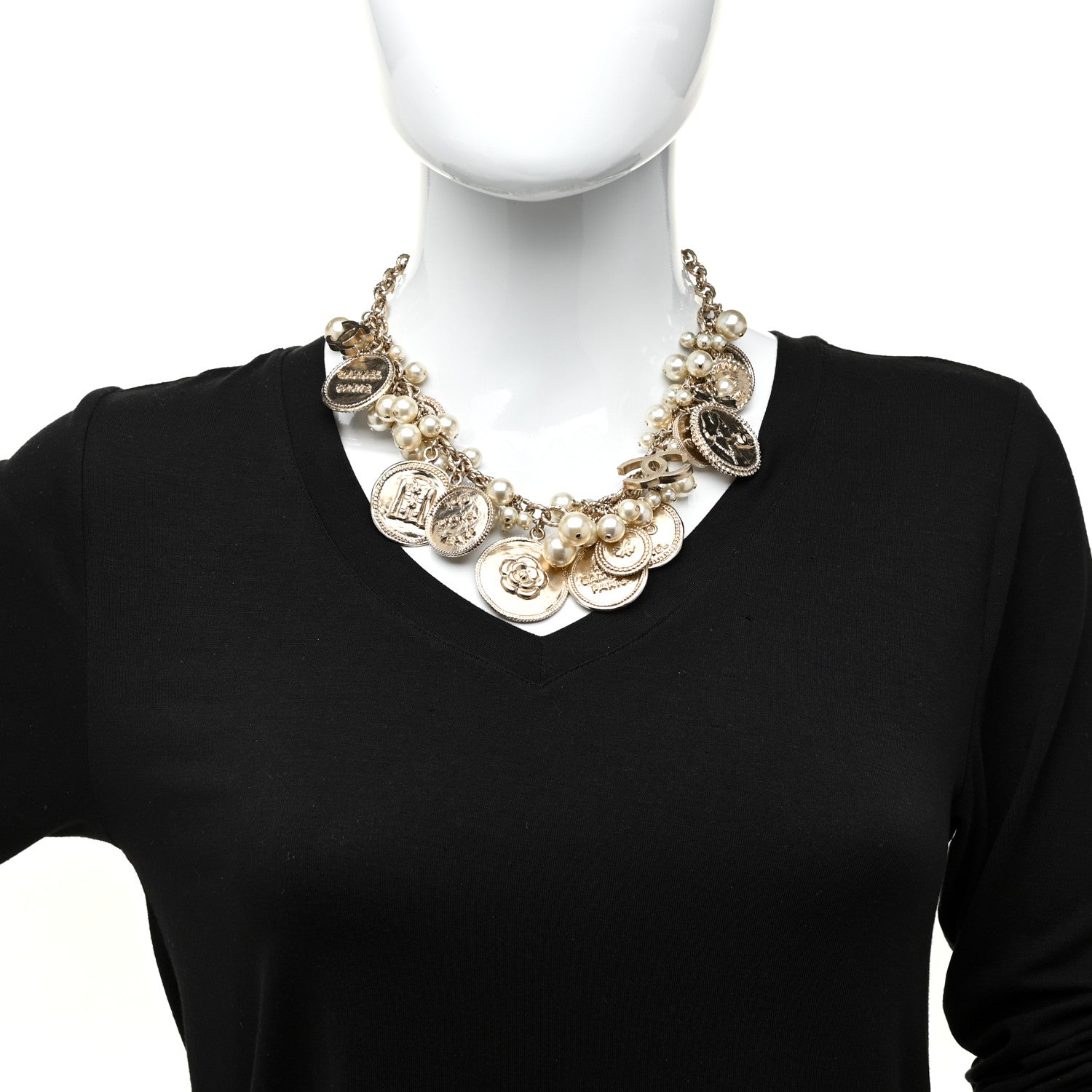 Chanel CC Medallion 100 Anniversary Chain Necklace Gold 2 of 4