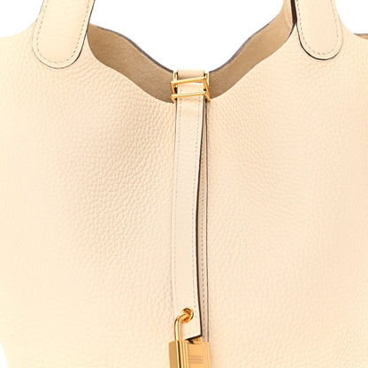 Hermes Taurillon Clemence Picotin Lock 22 MM Nata 8 of 11