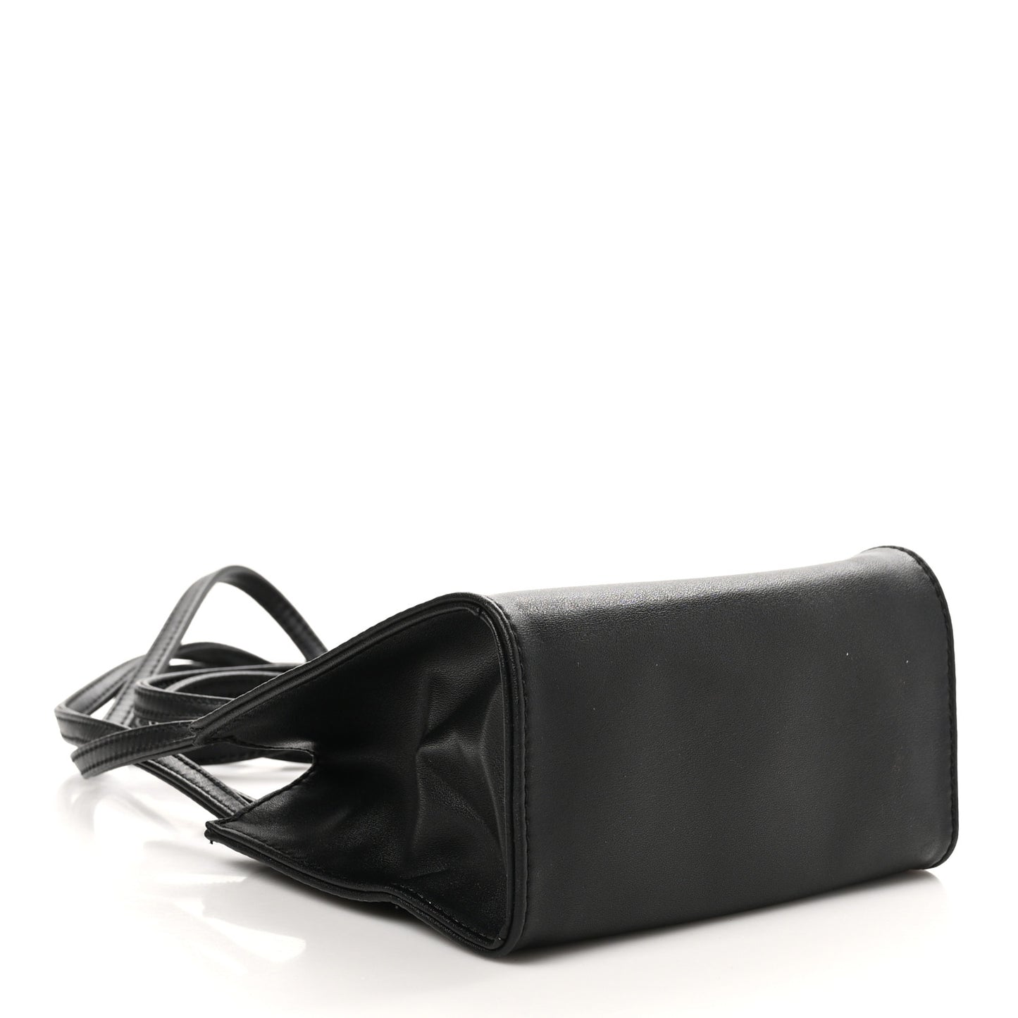 Vegan Leather Small Shopping Bag Black