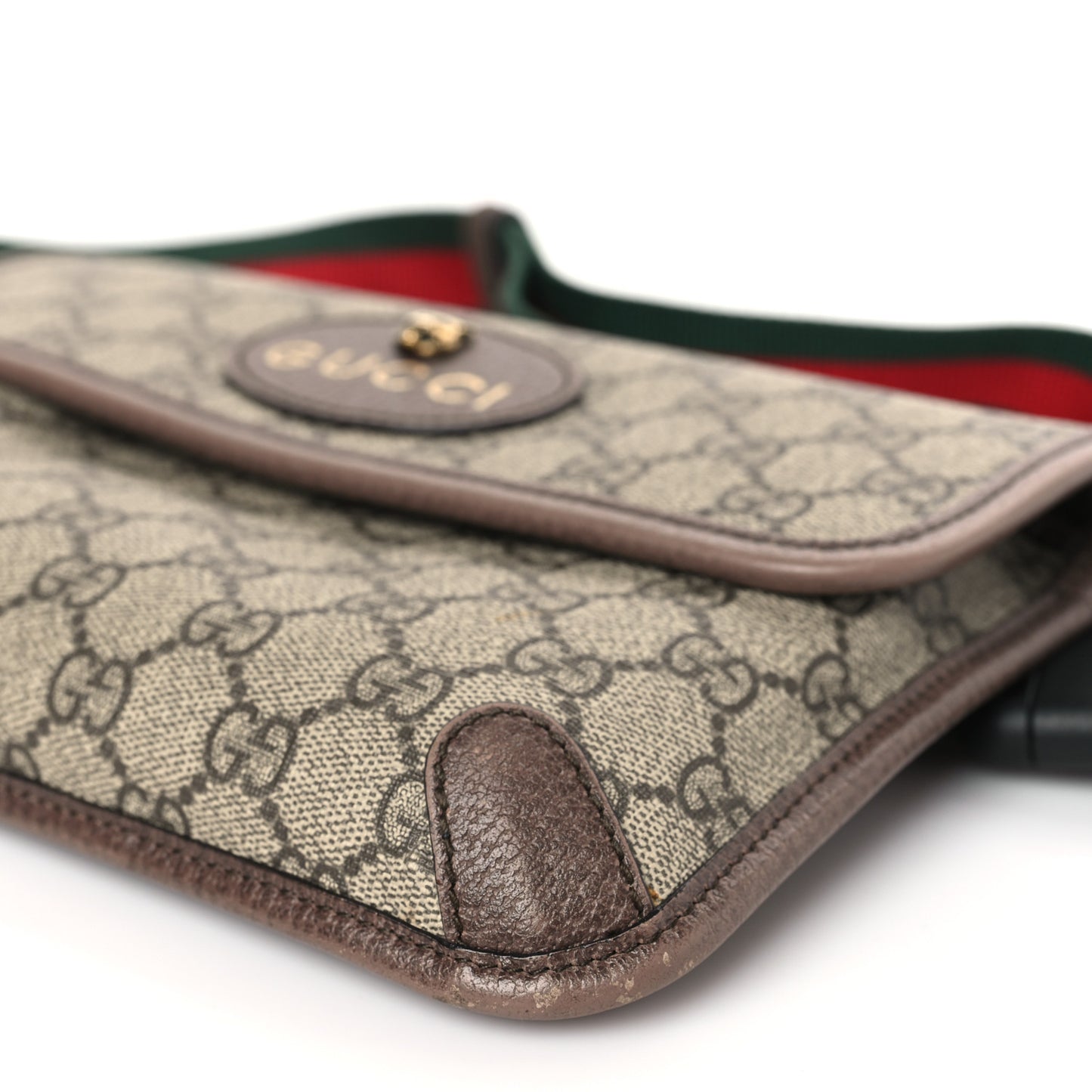 GG Supreme Monogram Neo Vintage Web Belt Bag Brown