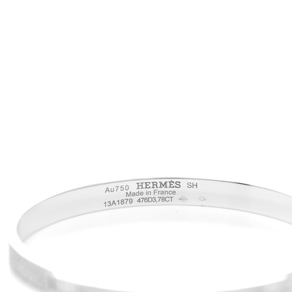 Hermes 18K White Gold Diamond PM Collier De Chien Full Pave Bracelet SH 3 of 3