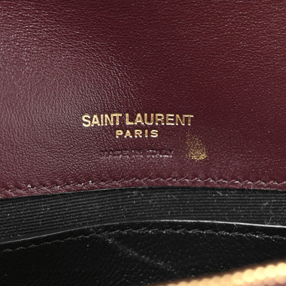 Saint Laurent Vernice Matelasse Chevron Monogram Envelope Chain Wallet Dark Red Wine 6 of 13