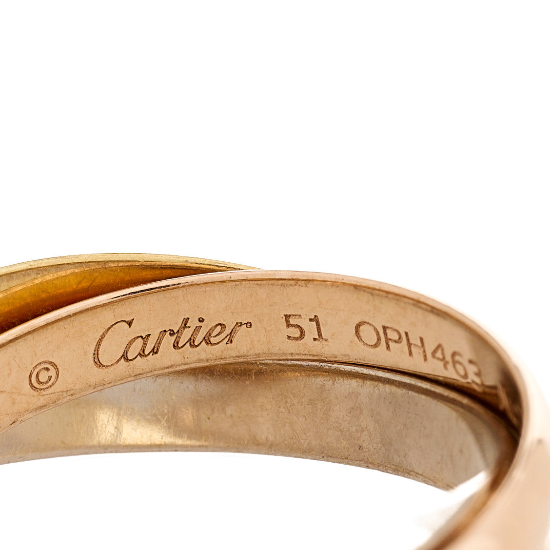 18K Pink Yellow White Gold Small Trinity Ring 51 5.75